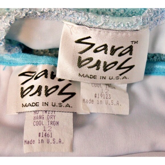 Sara Sara 2pc Tank Top Skirt 12 Blue Ombre Rhinestone Beach Ocean Stretch Casual - Picture 12 of 12